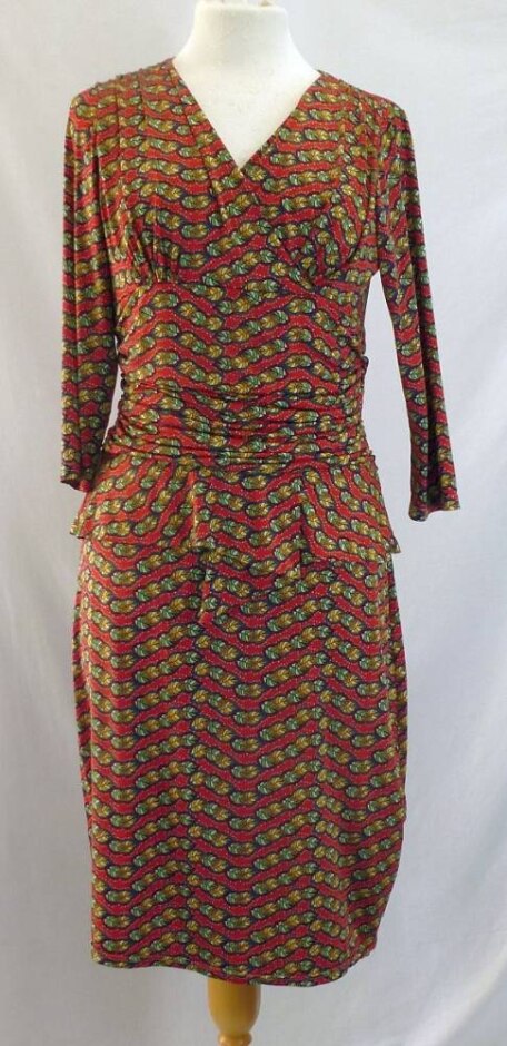 Ingenue Jersey Knee Length Shift Dress Red Size: 14