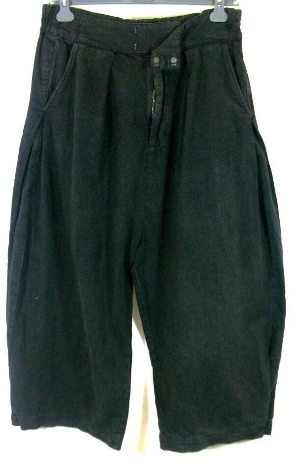 Free People Wide Leg Cropped Trousers Black Size: 18
