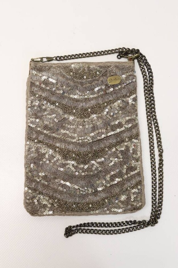 Vintage Christina Beaded Evening Bag With Chain Strap
