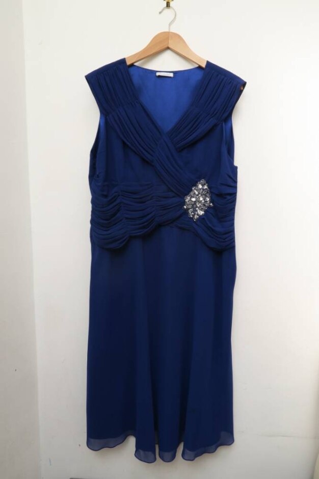 Berkertex Sleeveless Dress Royal Blue Size: 20