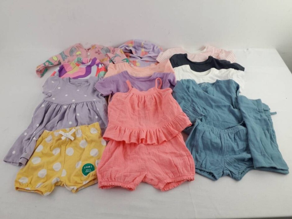 M&s Baby Girl's 15x Bundle Tops, Shorts, Dress, T-shirts Multicolour Size: 9-12 Months
