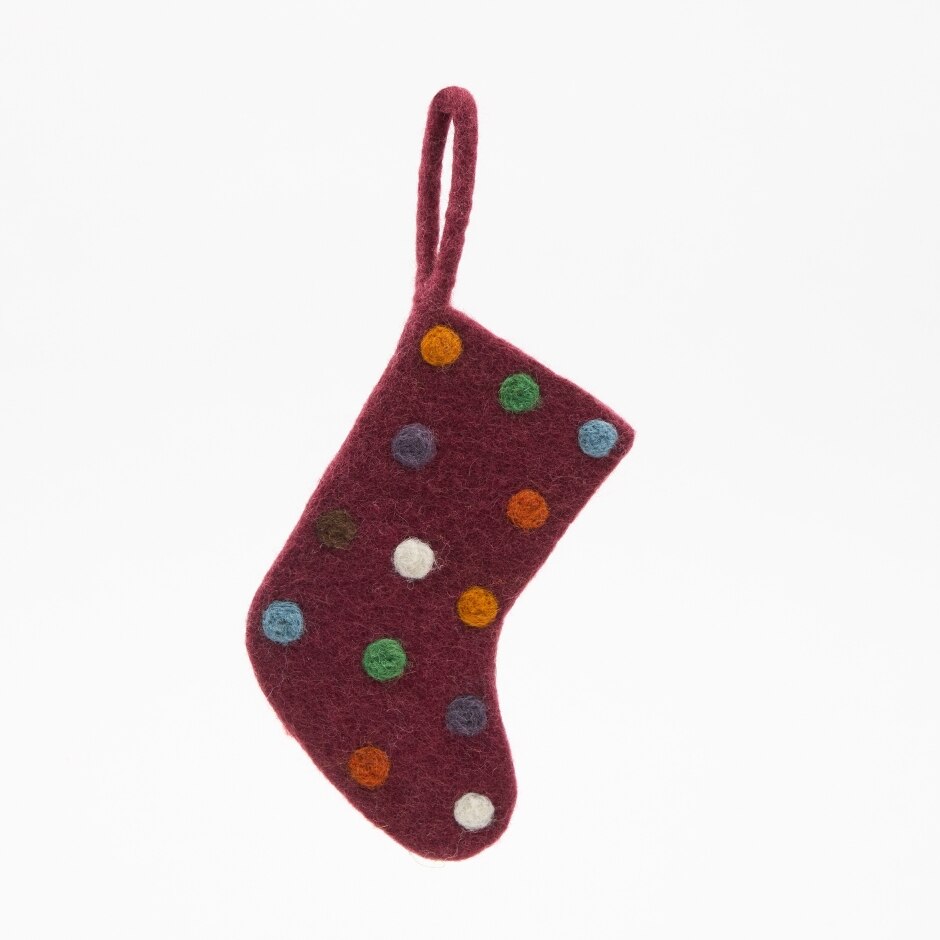 Felt Polka Dot Stockings Decoration