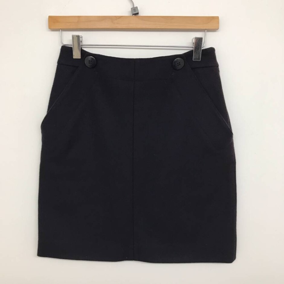 Jigsaw Wool Skirt  Navy Blue Size: 6