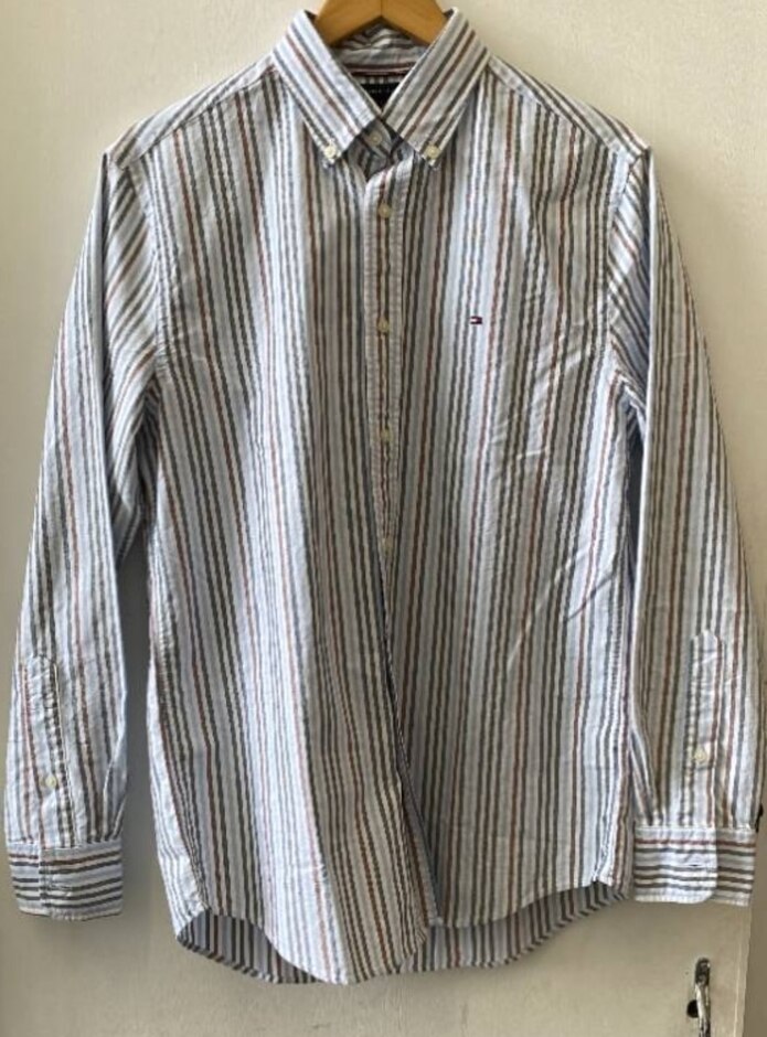 Tommy Hilfiger Long Sleeve Striped Shirt White/blue/red  Size: S