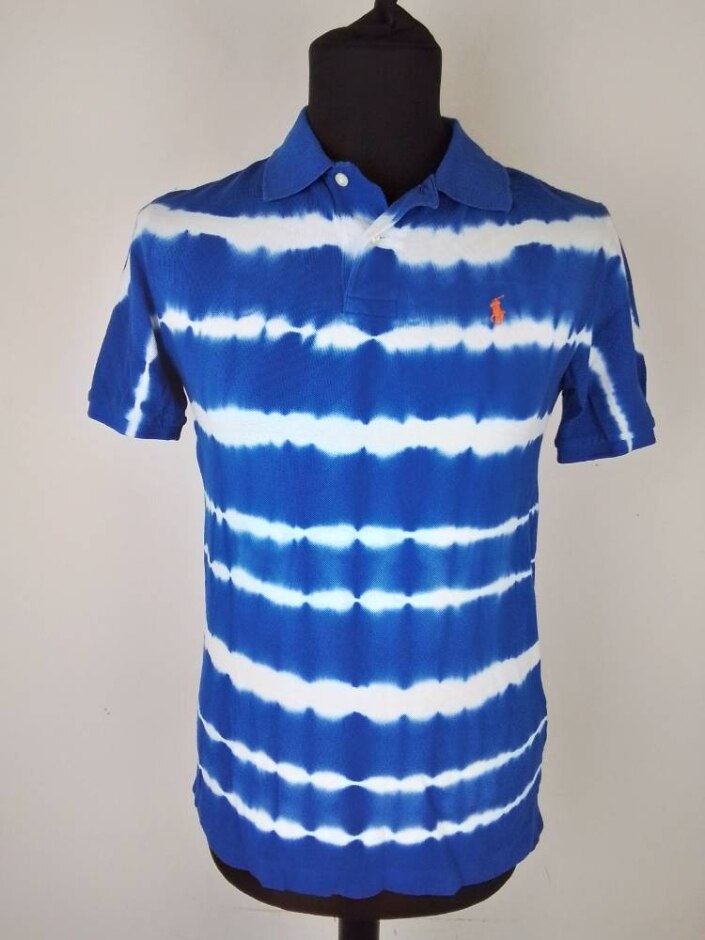 Polo Ralph Lauren  Short Sleeve Rugby Shirt Blue Tie Dye Size: 15 - 16 Years
