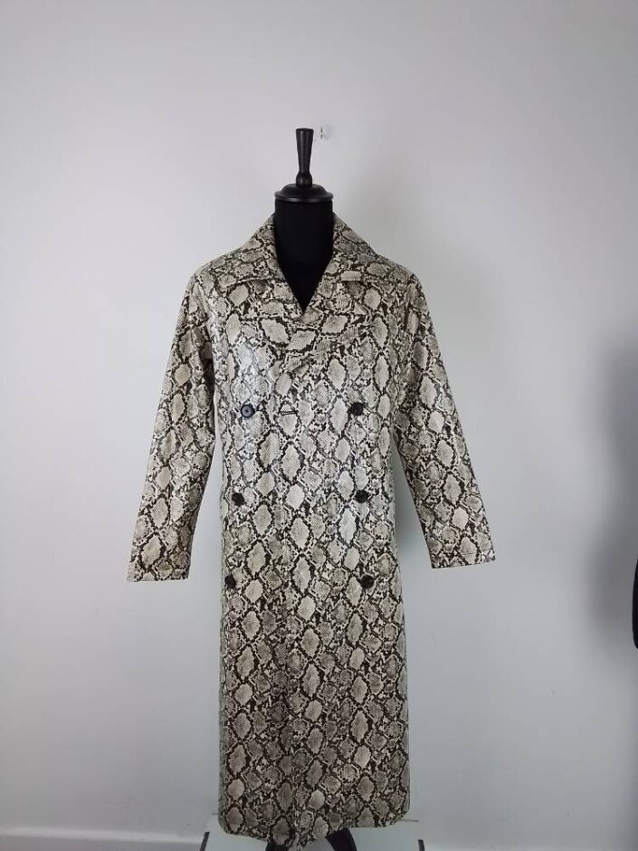 Primark Rita Ora Snakeskin Faux Coat Black & Brown Size: 12
