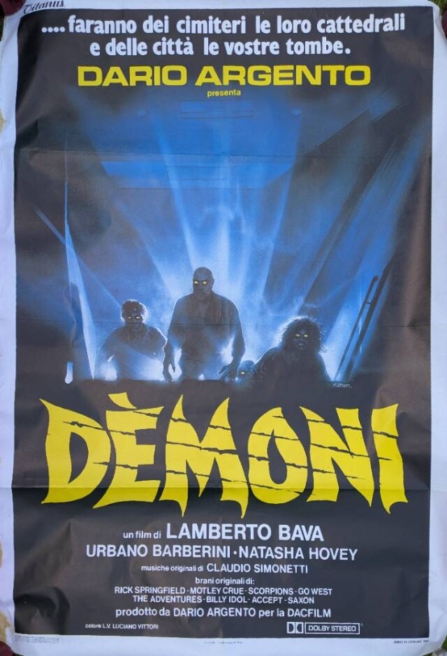 Demoni (1985 Dario Argento Film) Rare Original Italian Two Sheet Poster *ex-shop New Stock*