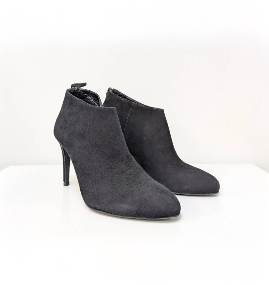 Emily Black Suede Ankle Boots