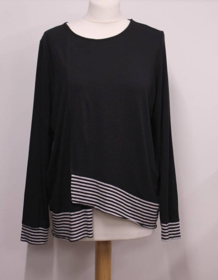 Naya Asymmetric Long Sleeved Top Black Size: 10