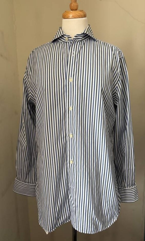 Boggi Milano Men Shirt 100% Cotton White Size: L