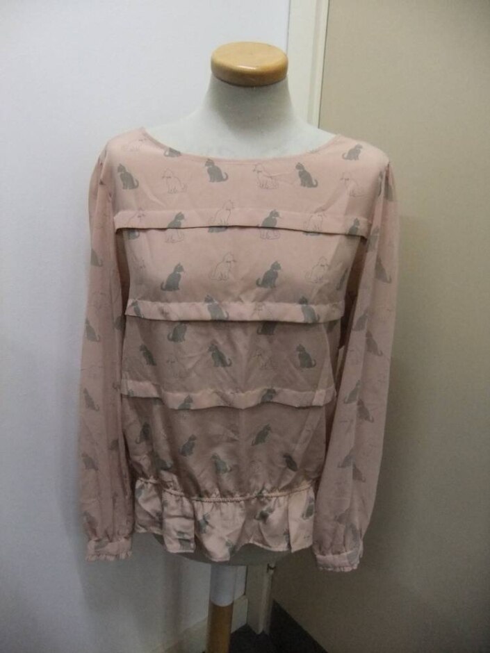 Next Long Sleeve Light Cat Top Dusted Pink Size: 18