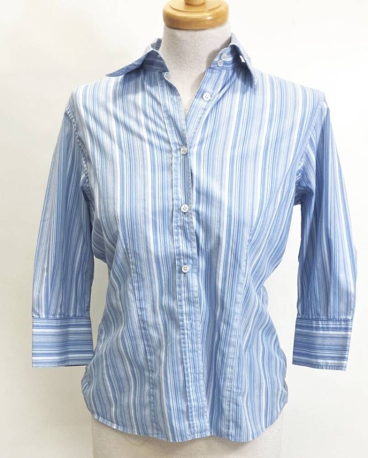 Katharine Hamnett 3/4 Sleeved Button Up Shirt Sky Blue Size: M