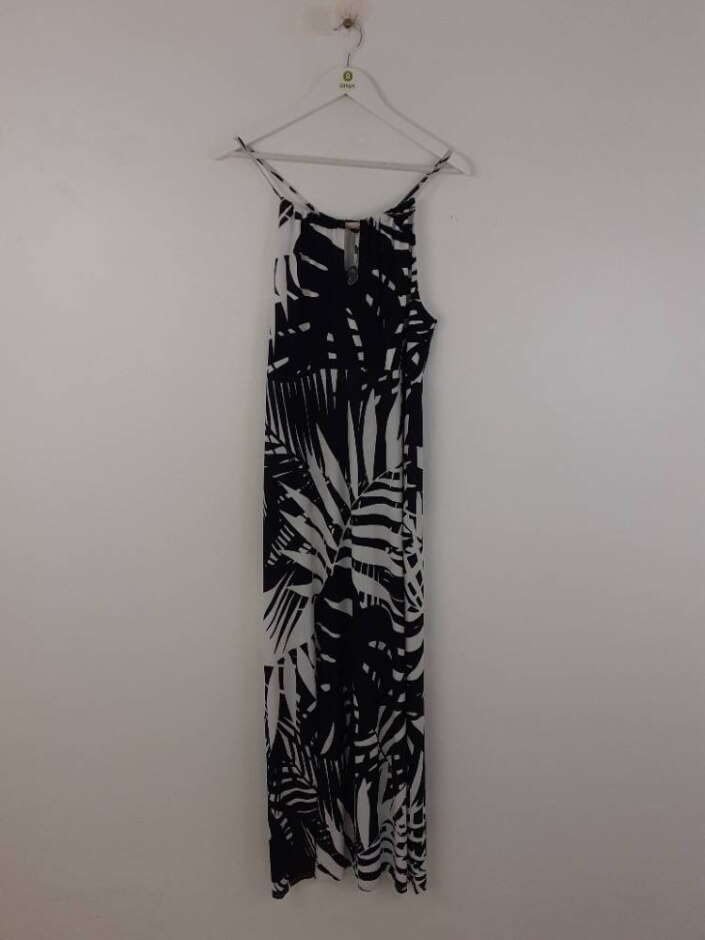 Kaleidoscope New Women's Printed Summer Maxi Dress Black Size: 14