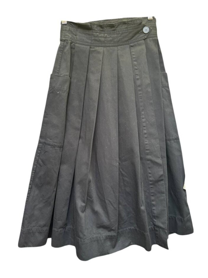 Toast Wrap-around Cotton Skirt Black Size: 6