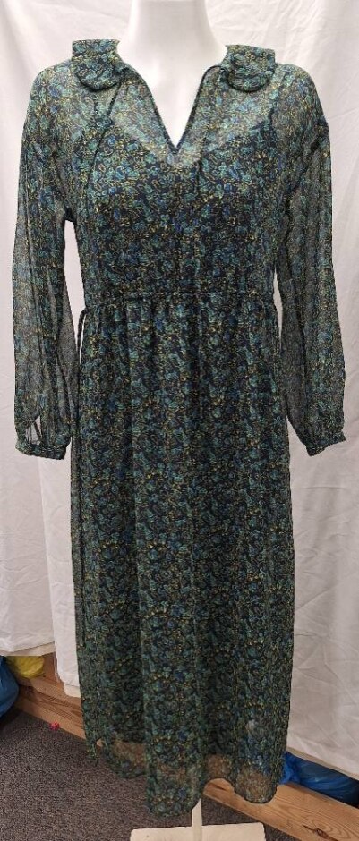 Bnwt Whistles Floral Dress Blue/green Size: 8