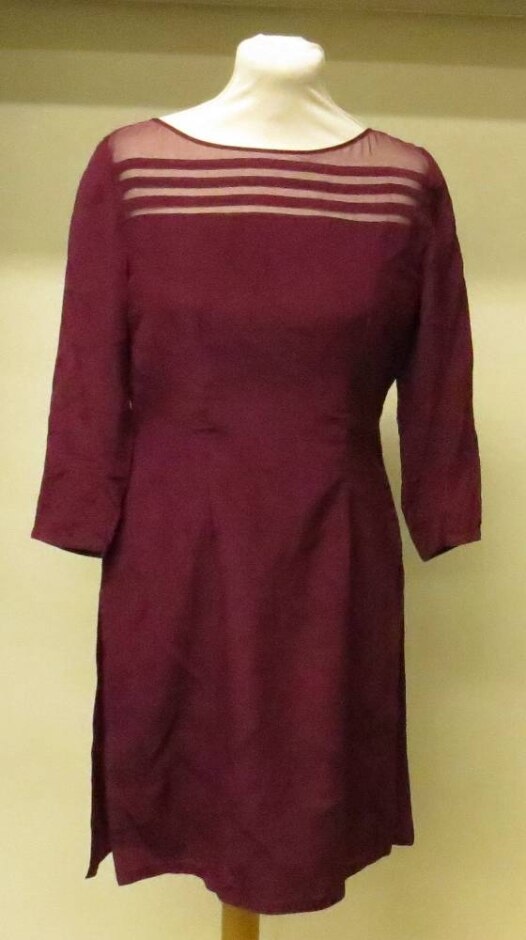 No Brand 3-pcs Indian Style Trouser Set Burgundy Size: S