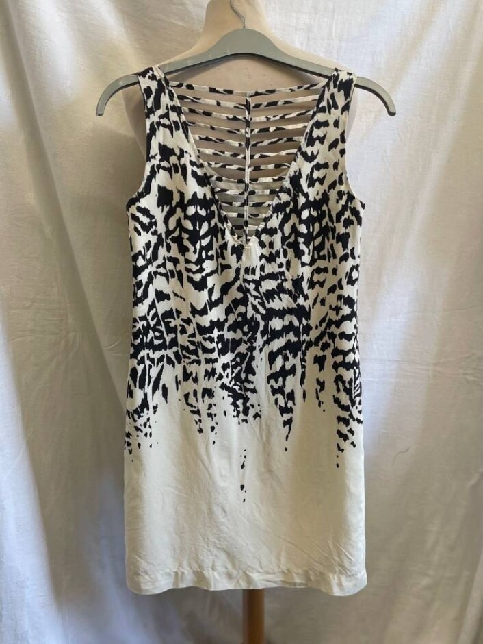 Reiss Dress Summery White/black Pattern White Size: 4