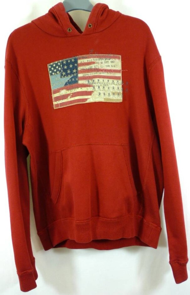 Polo Ralph Lauren Men's Usa Flag Hoodie Red Size: L