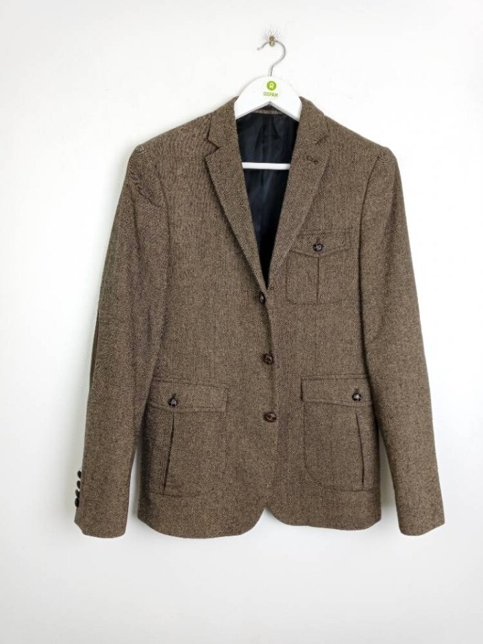 Asos Men's Tweed  3 Button Down Jacket Brown Size: 38" Chest