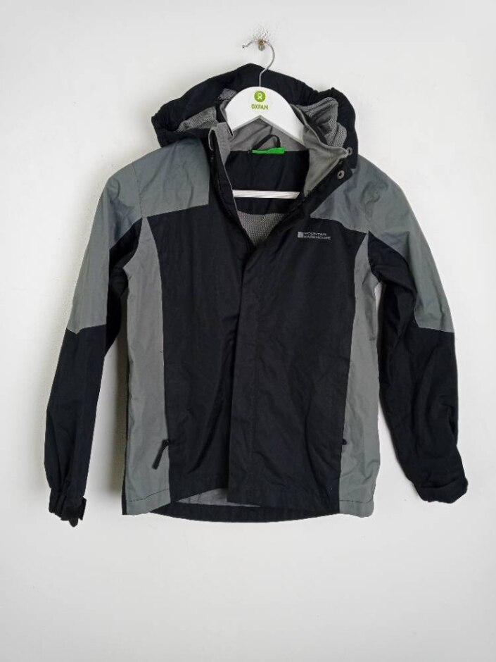 Mountain Warehouse Hooded Rain Coat Black/grey Size: 9 - 10 Years