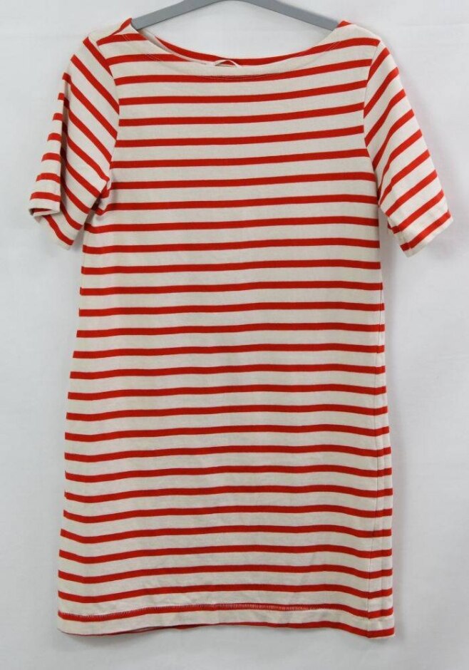 H&m Striped Short Sleeve Dress Red / White Size: Xs
