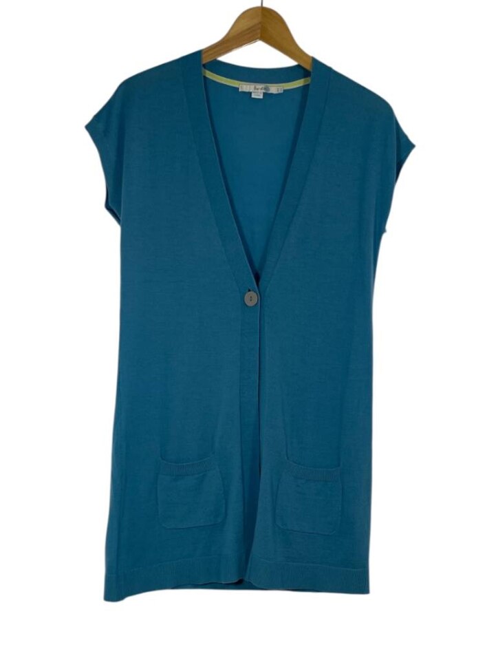 Boden Sleeveless Cardigan Turquoise Size: 8