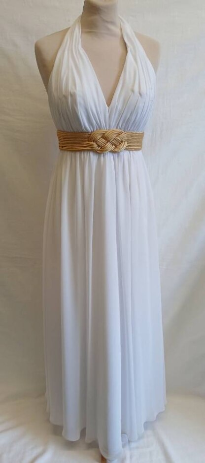 Faviana Halter Neck Dress White Size: 8