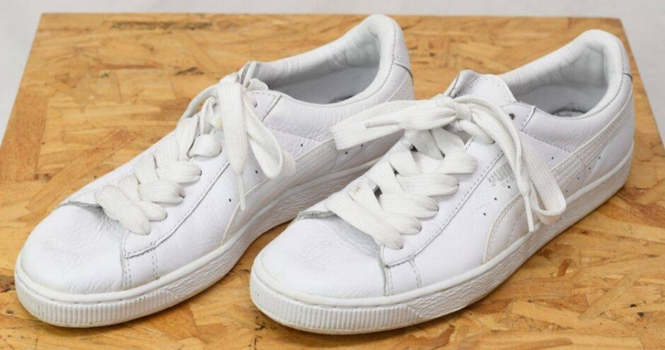 Puma 'basket' White Trainers. Size 8