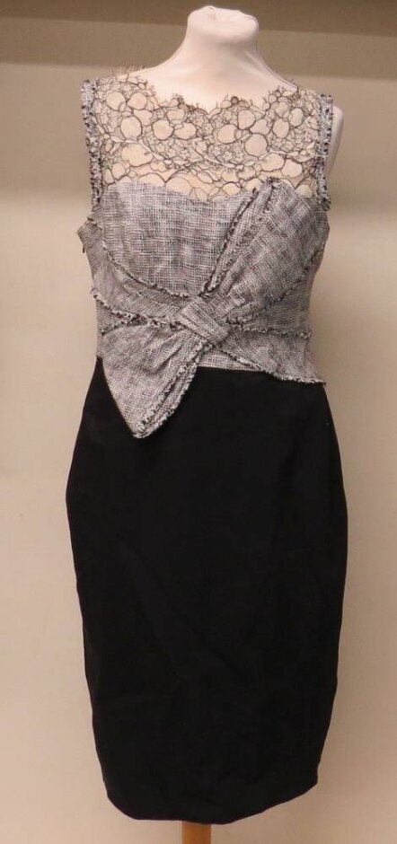 Karen Millen Work Dress Black & White Size: 14