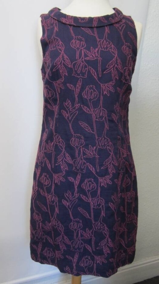 White Stuff Sleeveless Dress Purple Mix Size: 10