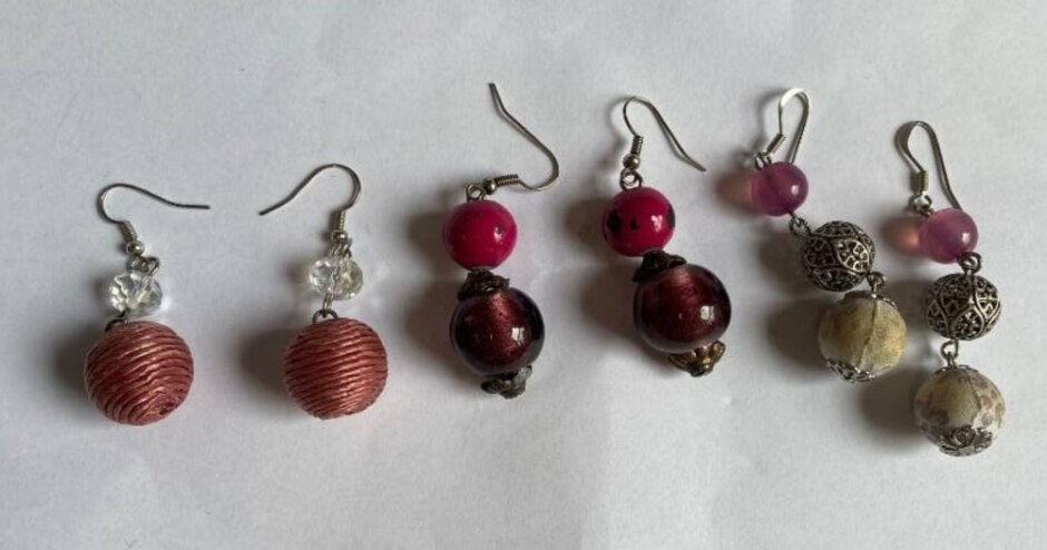 Drop Earrings - 3 Pairs
