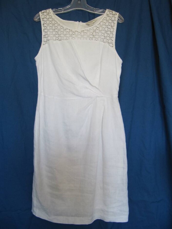 Monsoon Linen Dress White Size: 12