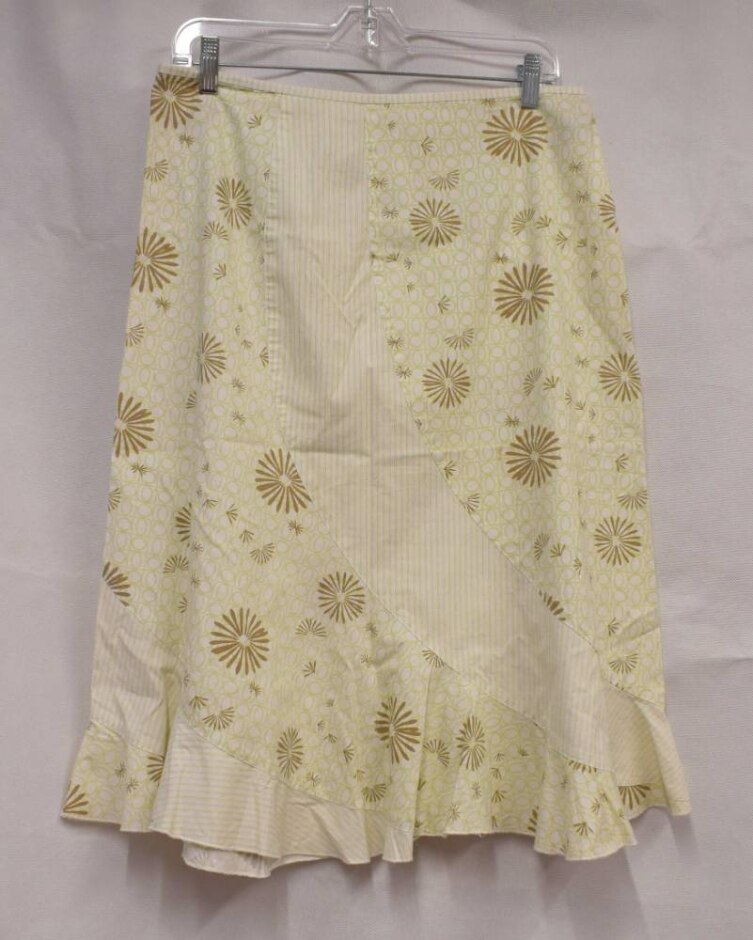 White Stuff Midi Skirt White & Green Size: 12