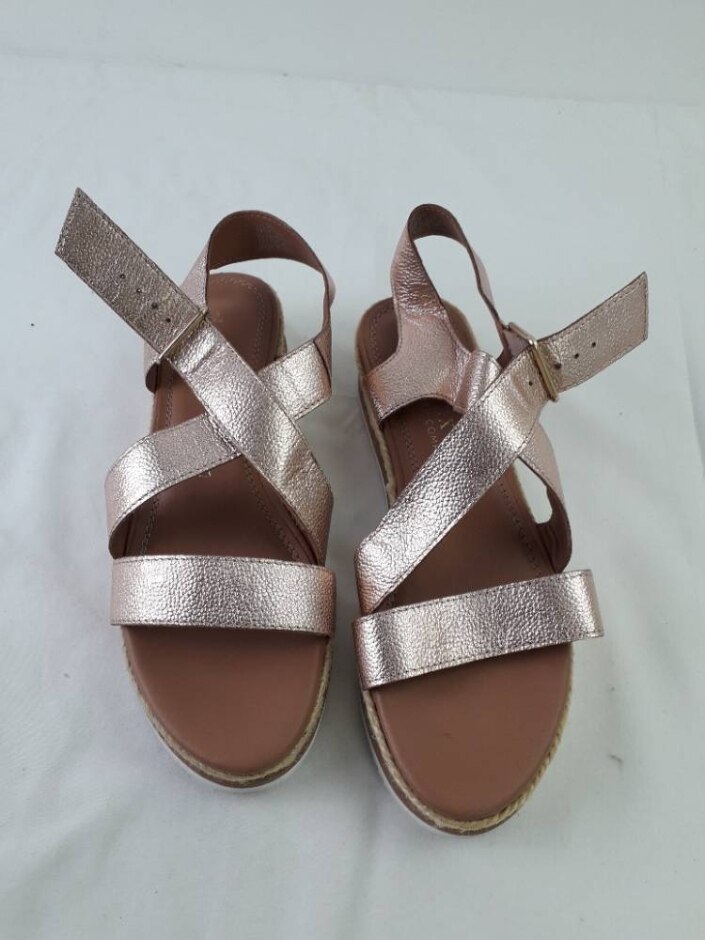 Next Women's Forever Comfort Platform Strappy Sandals Gold Mix Size: Uk 5