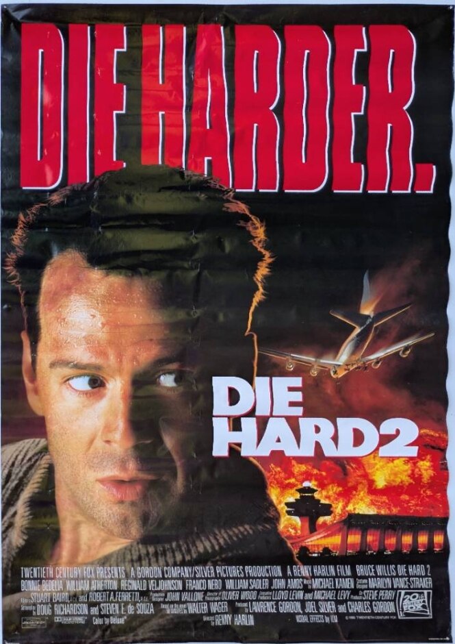 Die Hard 2: Die Harder (1990) Bruce Willis - Original Uk 1-sheet Film Poster *rolled Ex-shop Stock*