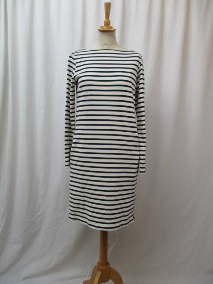Uniqlo Breton Striped Dress Navy/cream Size: S