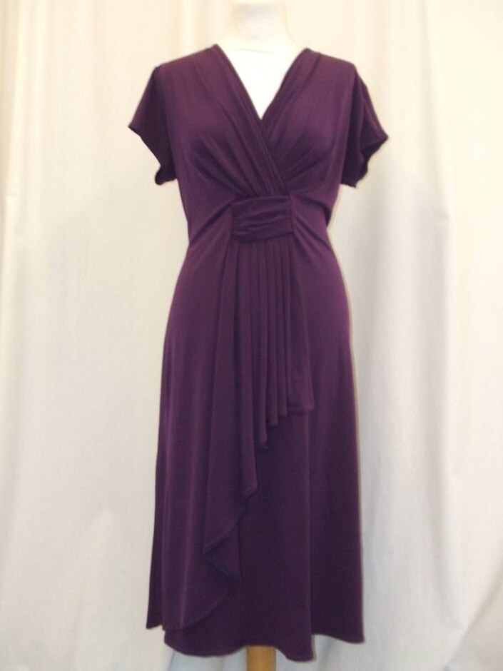 Saloos Casual Dress Purple Size: L
