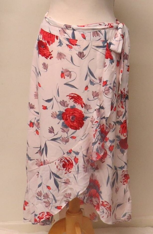 Oasis Floral Patterned Skirt  Pink/grey/red Size: 10