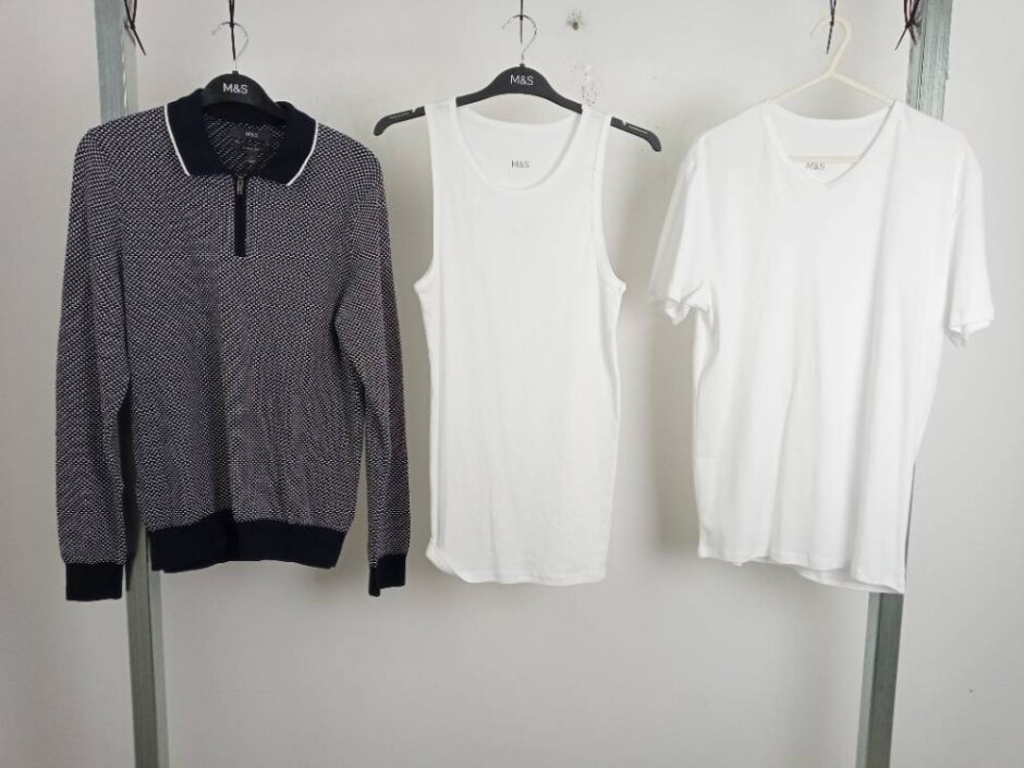 M&s 3pcs  Top Polo Shirt Vest Bundle Multi Size: S