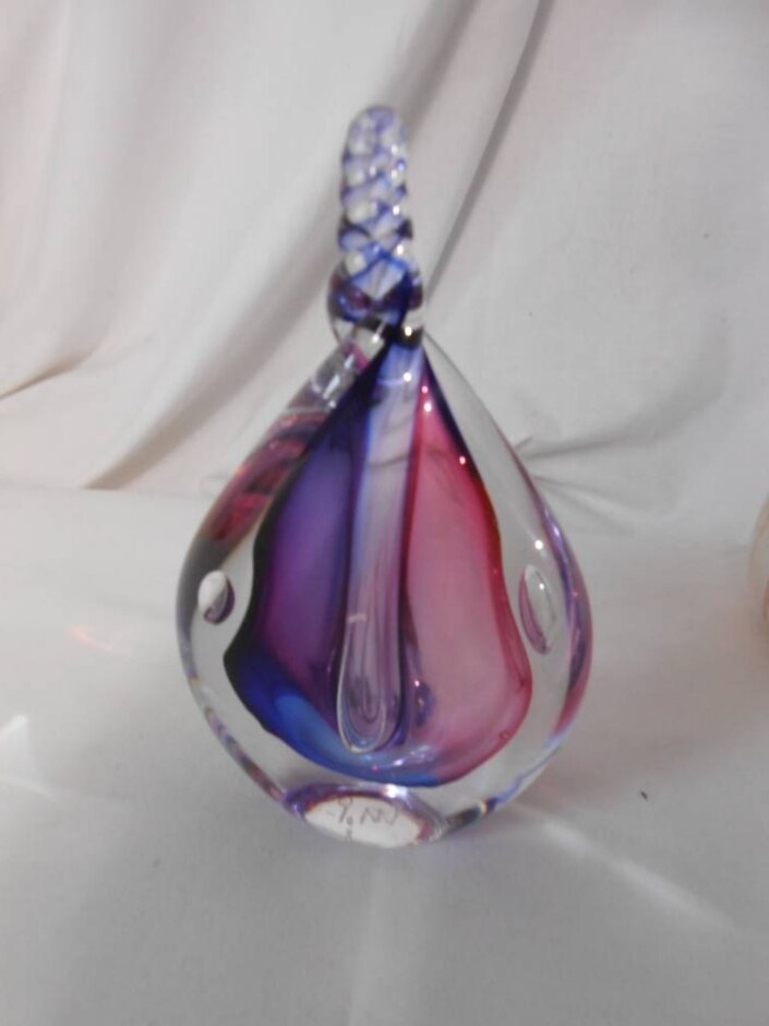 Vintage Polish Art Glass Ornament / Paperweight - Signed Mp