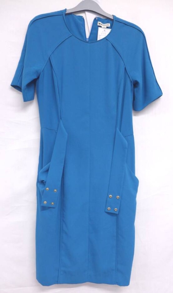Whistles Vintage Belted&pocketed Empire Dress Teal Blue Size: 8