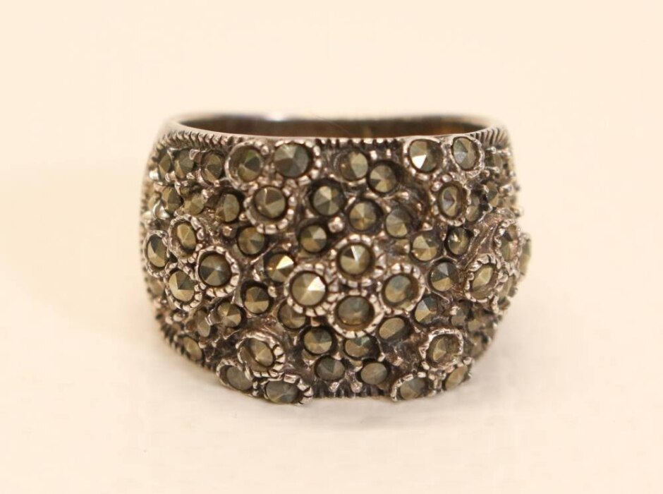 Vintage 925 Silver & Marcasite Ring Size 7/ O
