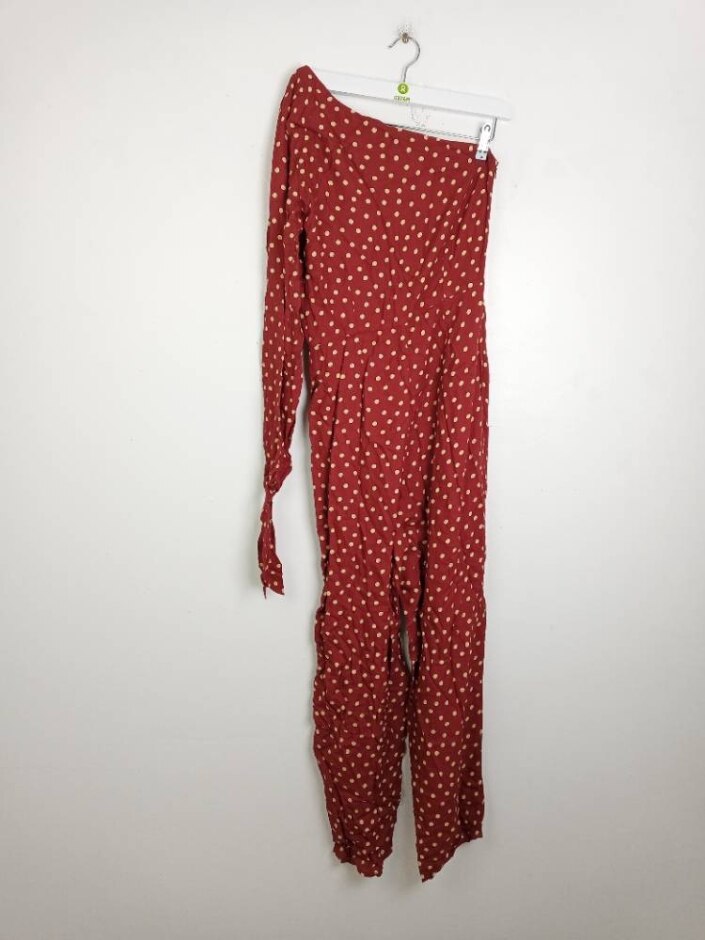 Fresha London One Shoulder Jumpsuit  Red  Size: S