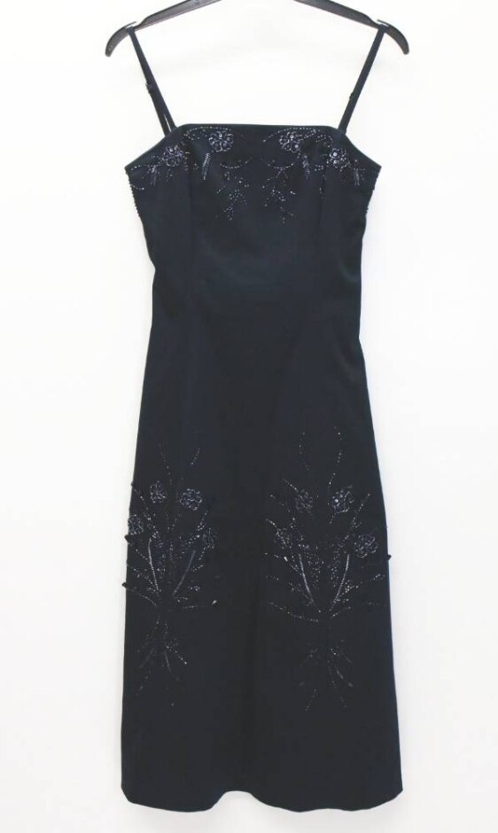 Coast Floral Beaded Evening Dress Black Size: 8