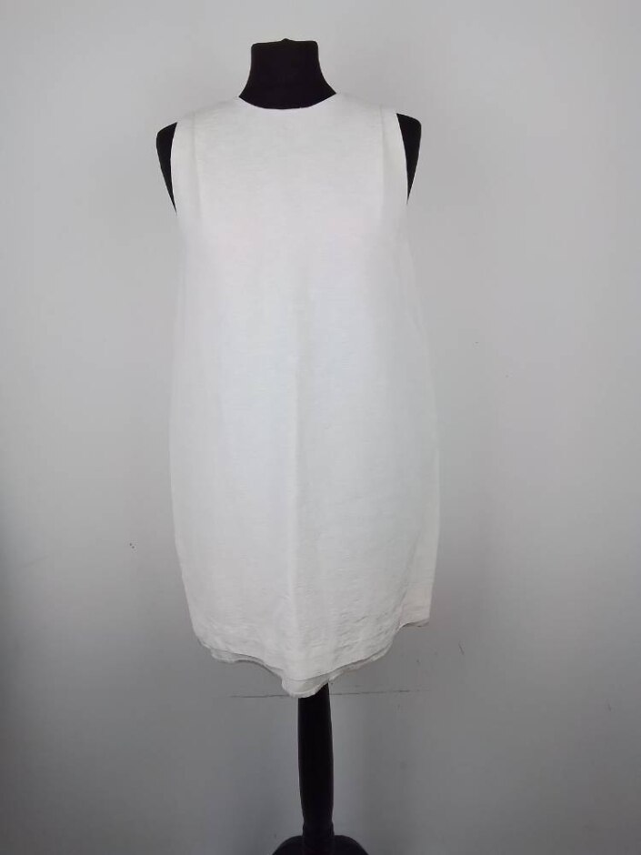 & Other Stories Linen Mini Dress White Size: 10