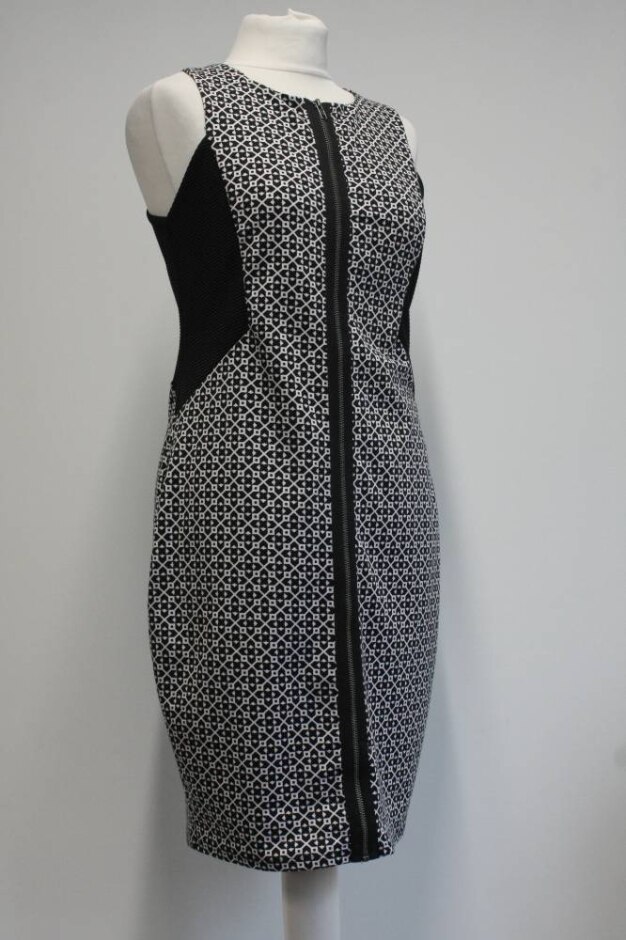River Island Sleeveless Zip Front Dress Black Size: 14
