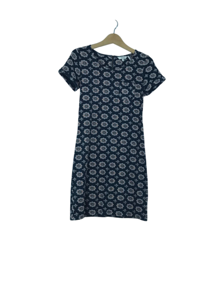 Fat Face Patterned T-shirt Dress Blue Size: 6