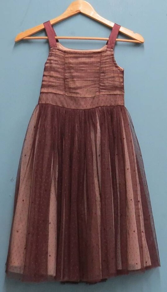 Next Strap Dress Brown W/sequins Size: 7 - 8 Years