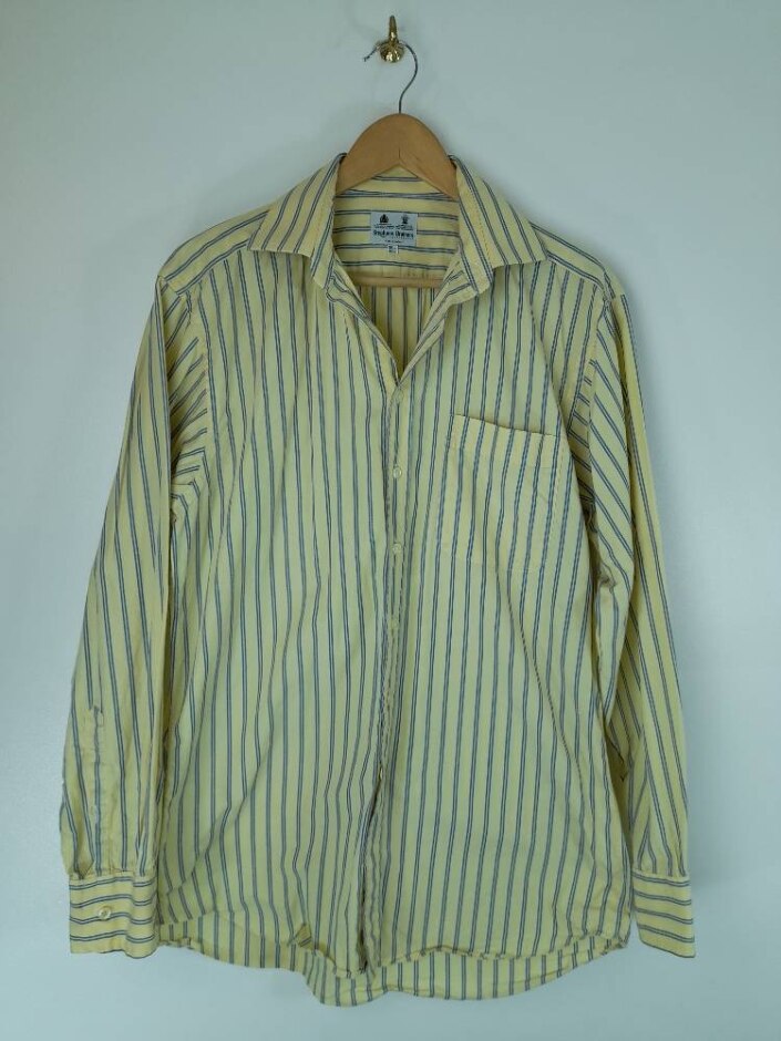 Stephens Brothers. Long Sleeved Shirt. Pale Yellow. Size: 15.5" Collar