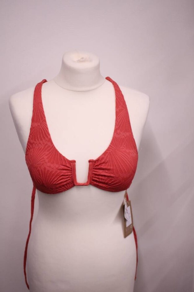 Berlook Textured Bikini Top Salmon Size: S